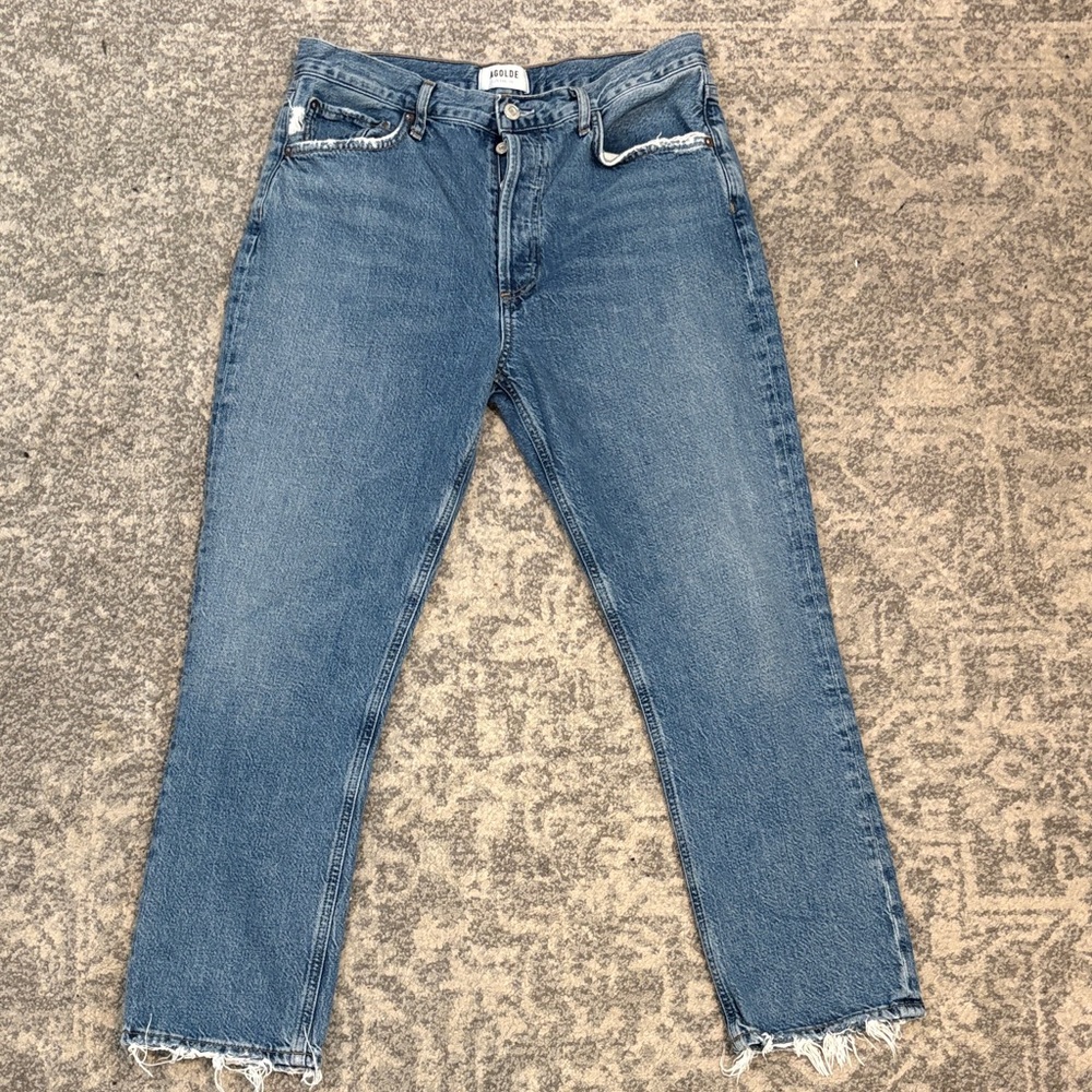 Agolde Classic Blue Button-Fly Jeans